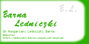 barna ledniczki business card